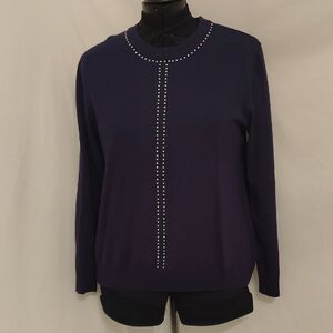 Rafaella Dark Navy Knit Sweater